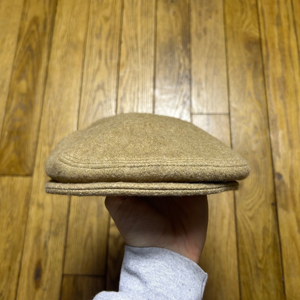 Vintage Dobbs European Collection Tan Wool Blend Flat Cap Newsboy Hat Italy M‎